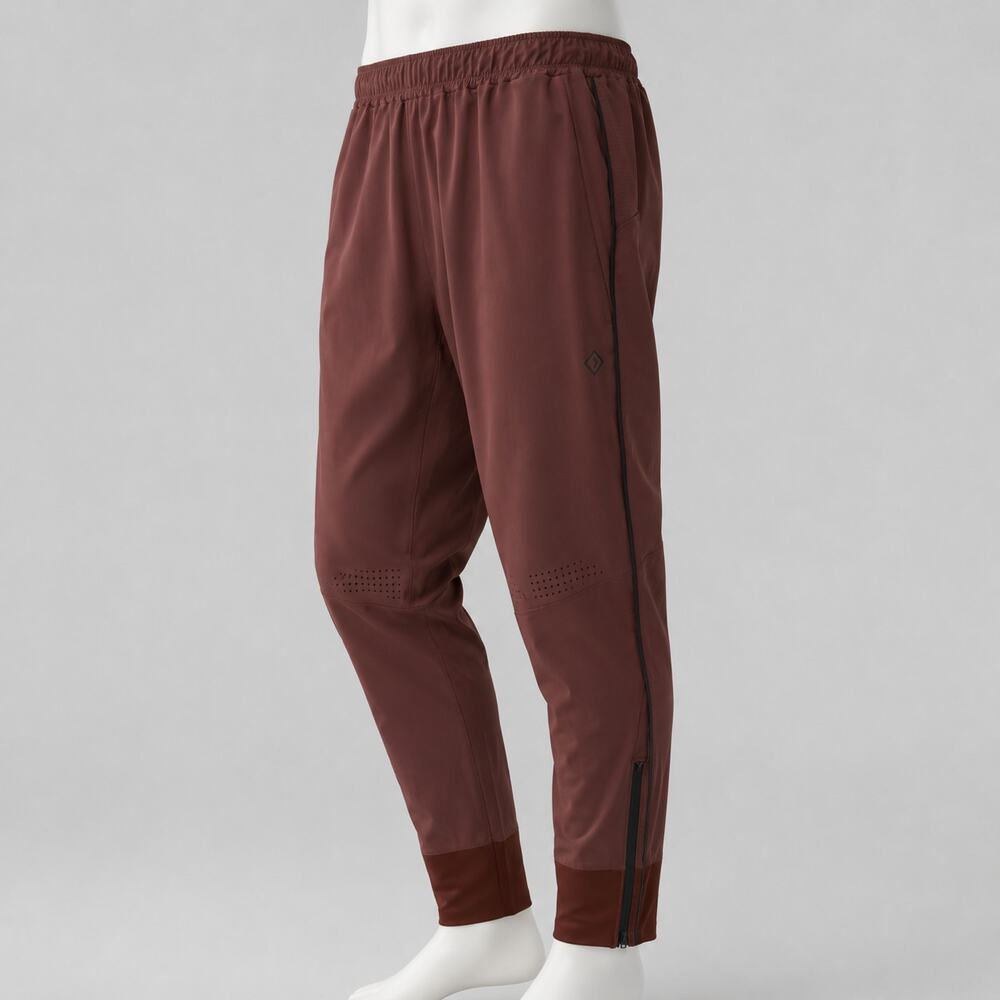 Abercrombie YPB motionTEK Jogger Size S Burgundy Ankle Zip Side Stripe